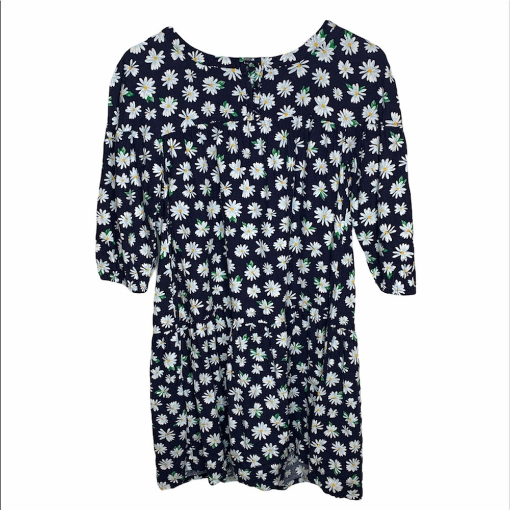 Old Navy Navy Floral Daisy Print Dress